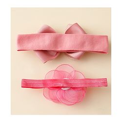 Babyhug Free Size Headbands With Floral & Bow Applique Pack Of 2 - Pink