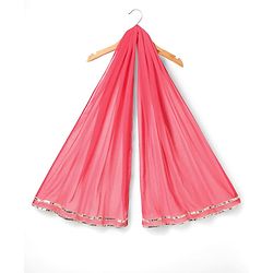 Babyhug Woven Sleeveless Lehenga Choli Set & Dupatta with Floral Print & Lace Detailing - Yellow & Peach