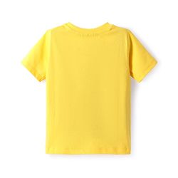 Babyhug 100% Cotton Knit Half Sleeves T-Shirt Animal Print - Yellow