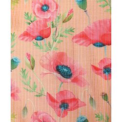 Babyhug Woven Sleeveless Indo Western Set with Floral Print & Sequin Detailing - Peach