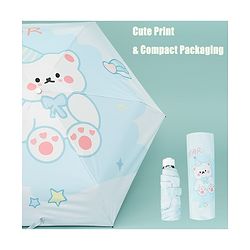 Babyhug Teddy Bear Printed Umbrella - Light Blue