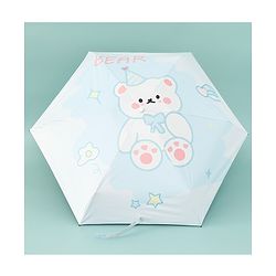 Babyhug Teddy Bear Printed Umbrella - Light Blue