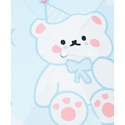 Babyhug Teddy Bear Printed Umbrella - Light Blue