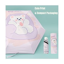 Babyhug Teddy Bear Printed Umbrella - Light Pink