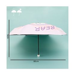 Babyhug Teddy Bear Printed Umbrella - Light Pink