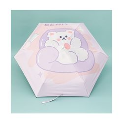 Babyhug Teddy Bear Printed Umbrella - Light Pink