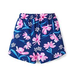 Babyhug Cotton Knit Half Sleeves Floral Printed Shorts Night Suit - Navy Blue