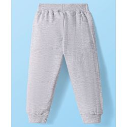 Babyhug Terry Knit Full Length Lounge Pants With Game Text Print -  Grey