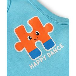 Babyhug 100% Cotton Knit Sleeveless Onesies with Alphabet Print & Stripes Pack of 3 - Light Green & Blue