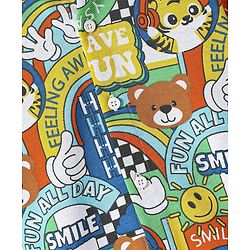 Babyhug Cotton Pique Textured Knit Half Sleeves Shirt with Smiley & Tiger Print - Green