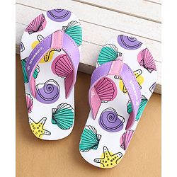Cute Walk by Babyhug Flip Flops With Beach Theme - Purple