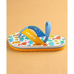 Cute Walk by Babyhug Flip Flops with Dino Print & Back Strap Closure - Yellow