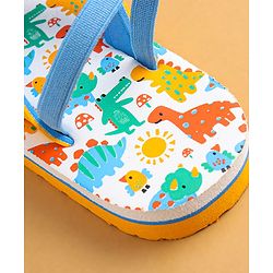 Cute Walk by Babyhug Flip Flops with Dino Print & Back Strap Closure - Yellow