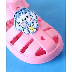 Cute Walk by Babyhug Clogs with Backstrap Closure & Bunny Applique - Pink
