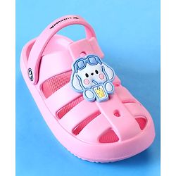 Cute Walk by Babyhug Clogs with Backstrap Closure & Bunny Applique - Pink