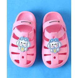 Cute Walk by Babyhug Clogs with Backstrap Closure & Bunny Applique - Pink
