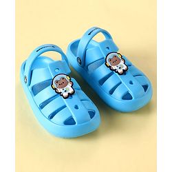 Cute Walk by Babyhug Clogs with Backstrap Closure & Teddy Bear Applique - Blue