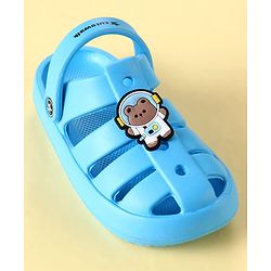 Cute Walk by Babyhug Clogs with Backstrap Closure & Teddy Bear Applique - Blue