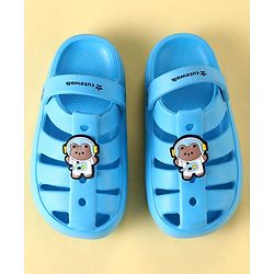 Cute Walk by Babyhug Clogs with Backstrap Closure & Teddy Bear Applique - Blue