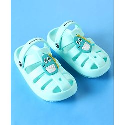 Cute Walk by Babyhug Clogs with Backstrap Closure & Dino Applique -  Mint