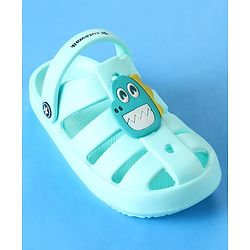 Cute Walk by Babyhug Clogs with Backstrap Closure & Dino Applique -  Mint