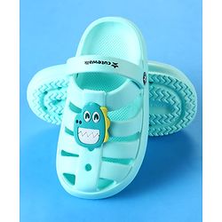 Cute Walk by Babyhug Clogs with Backstrap Closure & Dino Applique -  Mint