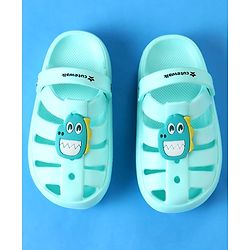 Cute Walk by Babyhug Clogs with Backstrap Closure & Dino Applique -  Mint