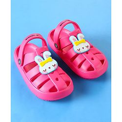 Cute Walk by Babyhug Clogs with Backstrap Closure & Kitty Applique -  Pink