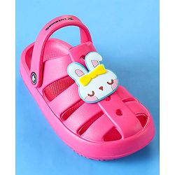Cute Walk by Babyhug Clogs with Backstrap Closure & Kitty Applique -  Pink