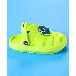 Cute Walk by Babyhug Clogs with Backstrap Closure & Dino Applique -  Limegreen