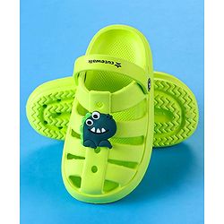 Cute Walk by Babyhug Clogs with Backstrap Closure & Dino Applique -  Limegreen