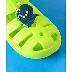 Cute Walk by Babyhug Clogs with Backstrap Closure & Dino Applique -  Limegreen