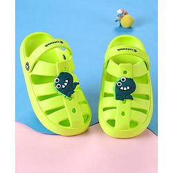Cute Walk by Babyhug Clogs with Backstrap Closure & Dino Applique -  Limegreen