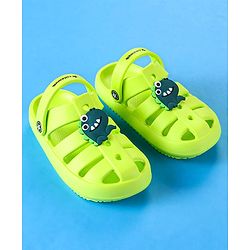 Cute Walk by Babyhug Clogs with Backstrap Closure & Dino Applique -  Limegreen