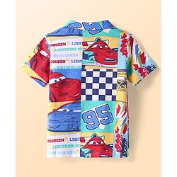 Babyhug Disney Single Jersey Knit Twofer Shirt With T-Shirt Car Print - Red & Blue