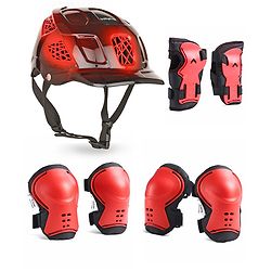 Babyhug Premium Safety Helmet & Protective Gear Set Size XXS - Red
