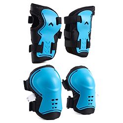 Babyhug Kids Safety Skating Cycling Protective Gear Set for Knee Elbow Wrist Guard Size XXS - Blue