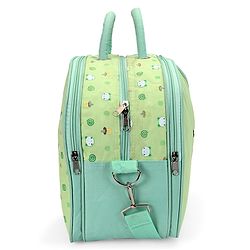 Babyhug Diaper Bag With Changing Mat Kitty Print - Green