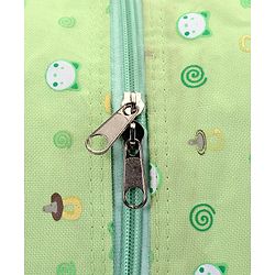 Babyhug Diaper Bag With Changing Mat Kitty Print - Green