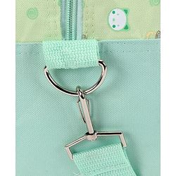 Babyhug Diaper Bag With Changing Mat Kitty Print - Green