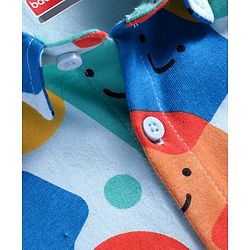 Babyhug Cotton Knit Half Sleeves Shirt With Shapes Print - White