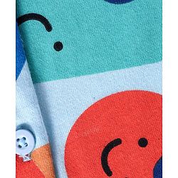 Babyhug Cotton Knit Half Sleeves Shirt With Shapes Print - White