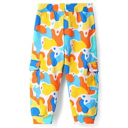 Babyhug 100% Cotton Terry Knit Full Length Printed Lounge Pant With Cargo Pockets - Multicolor