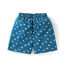 Babyhug Poplin Woven Boxers with Animal Print Pack of 3 - Blue