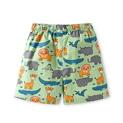 Babyhug Poplin Woven Boxers with Animal & Leaves Print Pack of 3 - Blue & Green
