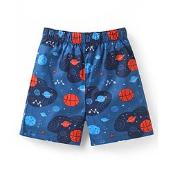 Babyhug Poplin Woven Boxers with Dino & Space Theme Print Pack of 3 - Blue & Light Green