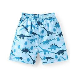 Babyhug Poplin Woven Boxers with Dino & Space Theme Print Pack of 3 - Blue & Light Green