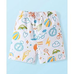 Babyhug Cotton Poplin Woven Boxer with Star Print Pack of 3 - Navy Blue Yellow