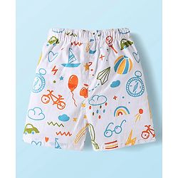 Babyhug Cotton Poplin Woven Boxer with Star Print Pack of 3 - Navy Blue Yellow