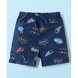 Babyhug Cotton Poplin Woven Boxer with Star Print Pack of 3 - Navy Blue Yellow